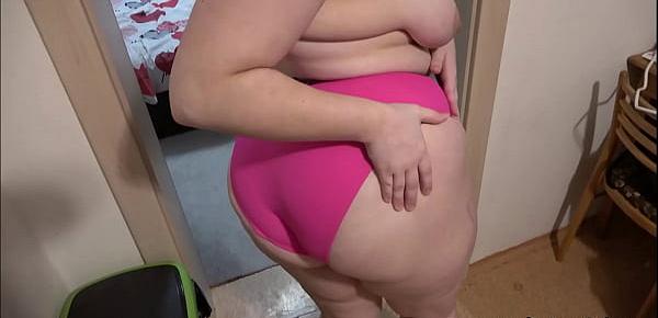  Young girl with big ass fucked through Calvin Klein panties